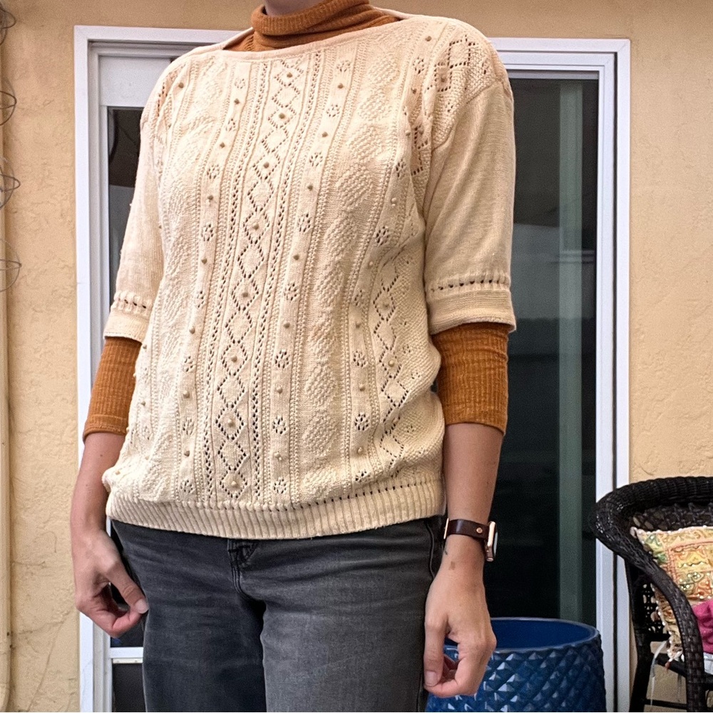 Vintage Jantzen Cream Knit Sweater